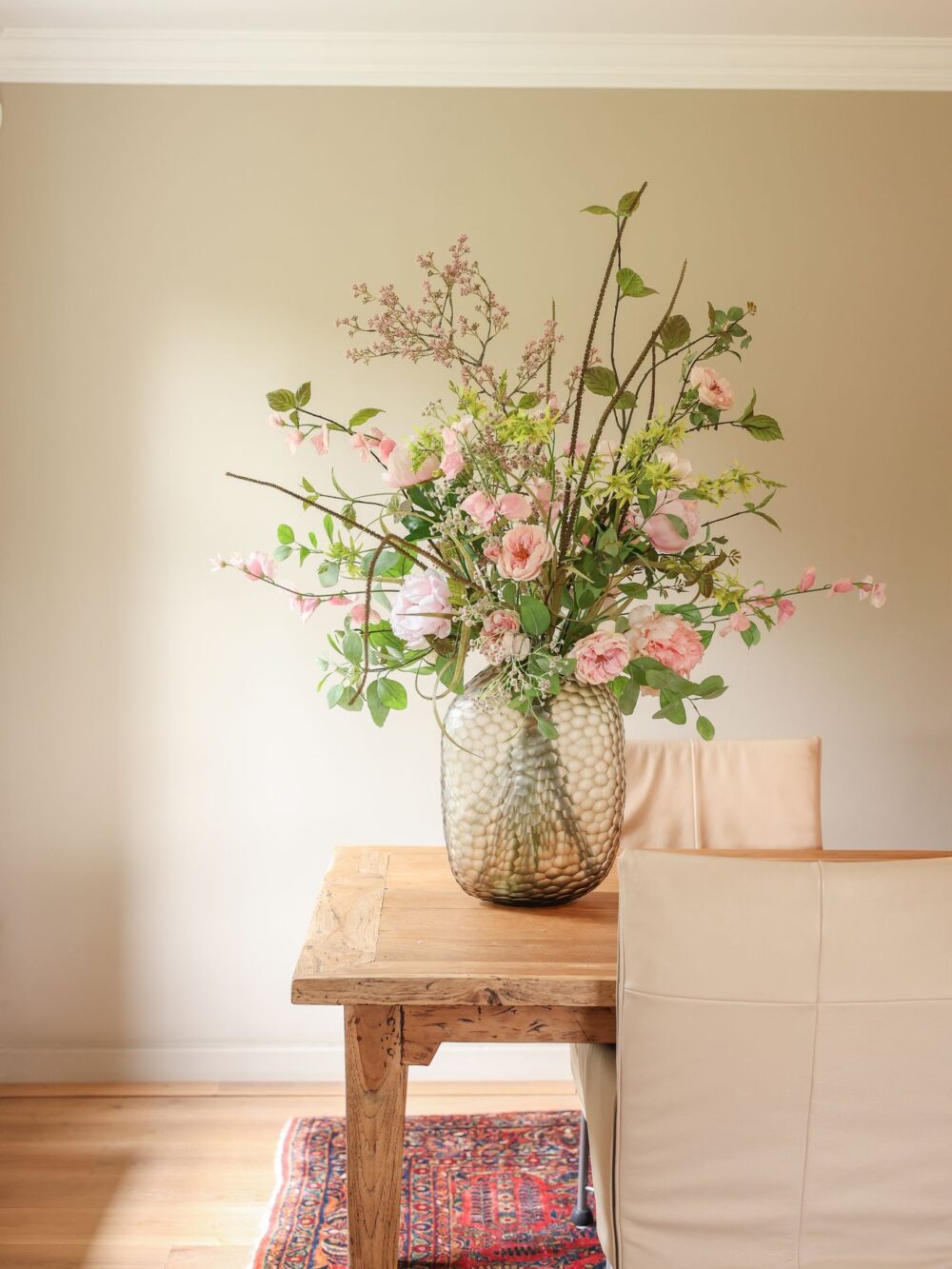 Groot luxe zijden boeket blush roze – royaal