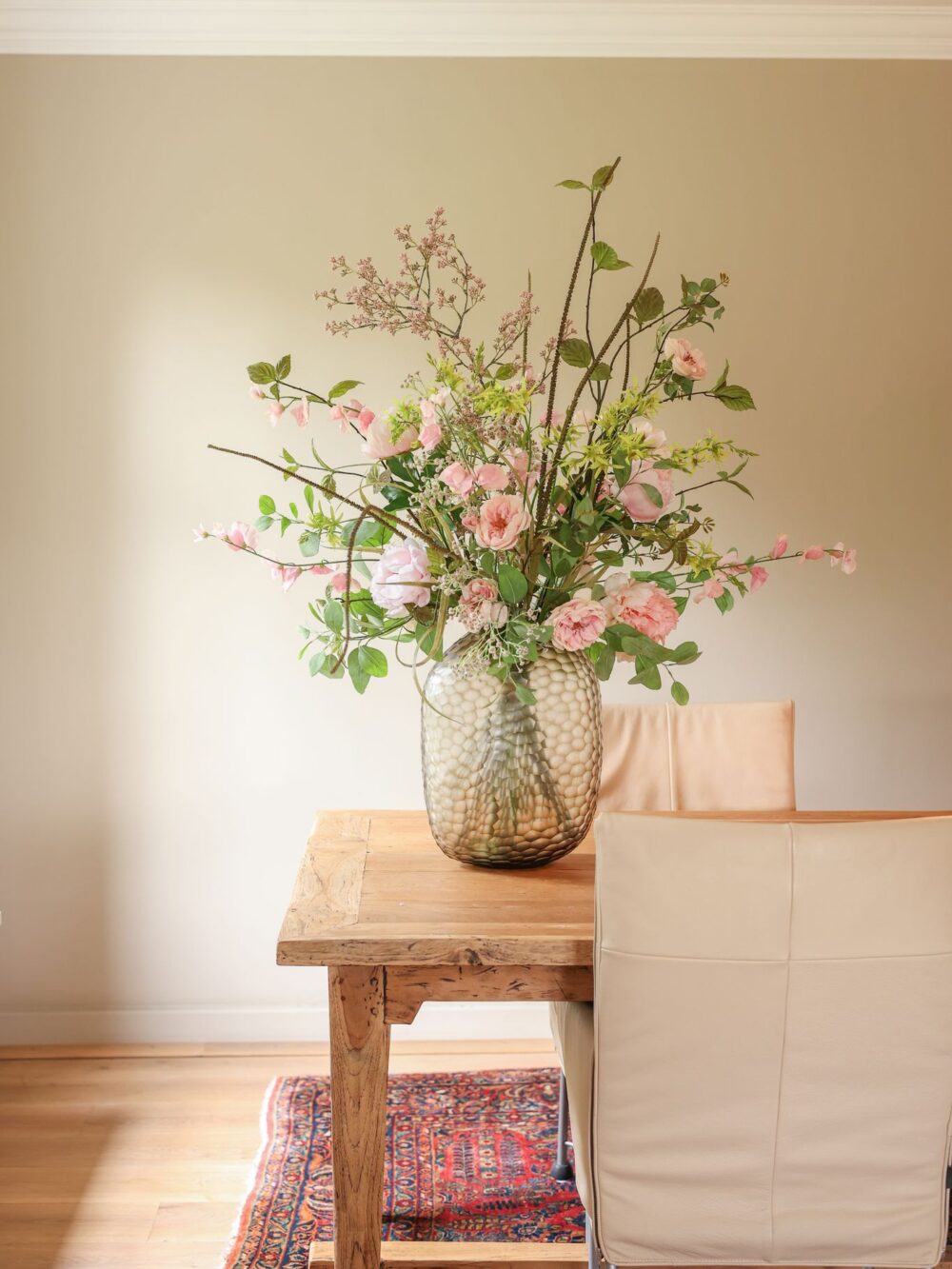 Groot luxe zijden boeket blush roze – royaal