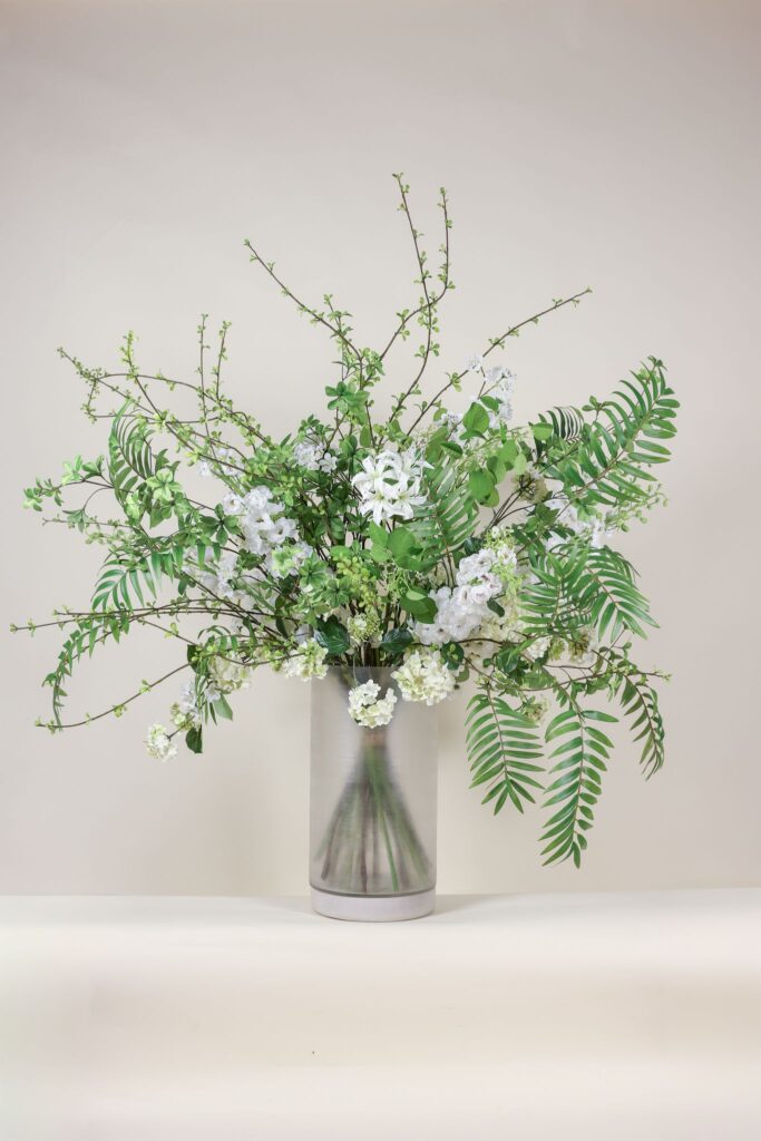 Sophie's choice luxe zijden boeket wit groen