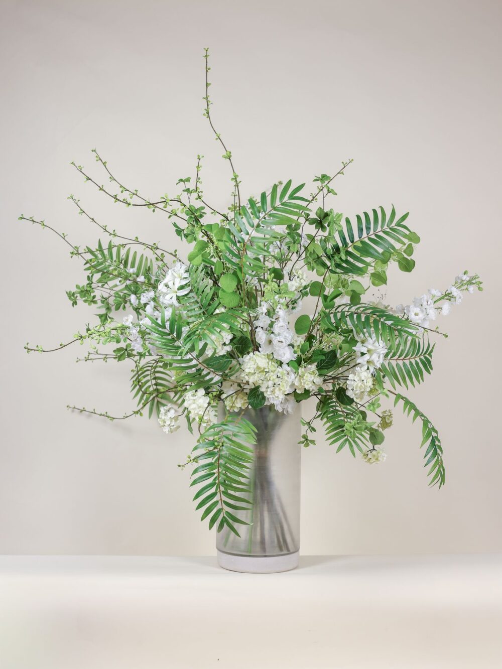 Sophie's choice luxe zijden boeket wit groen