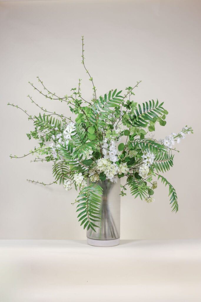 Sophie's choice luxe zijden boeket wit groen