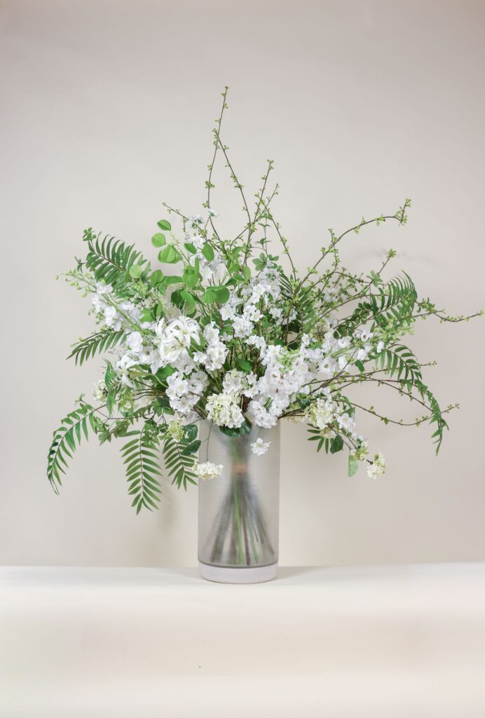 Sophie's choice luxe zijden boeket wit groen